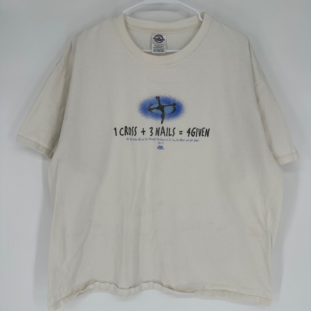 Vintage Y2K Delta Magnum‎ Weight Christian Boxy Jesus T-Shirt 2XL Religion